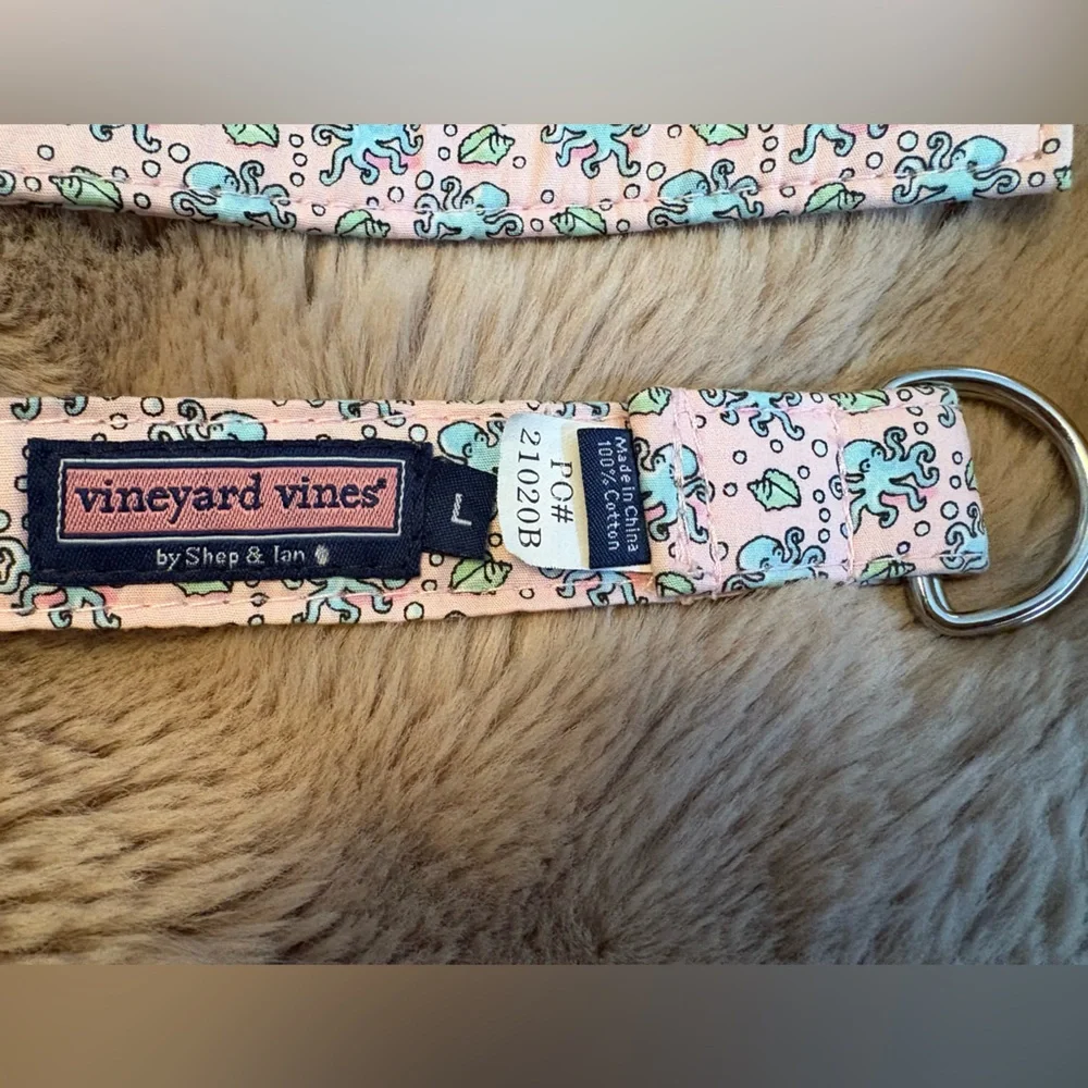 NWOT VINEYARD VINES Pink D-ring Octopus Shell Belt Girls Sz Large